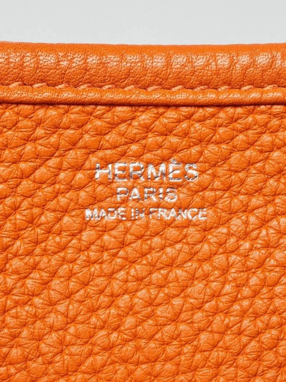 Hermes Orange Clemence Leather Evelyne GM III Bag